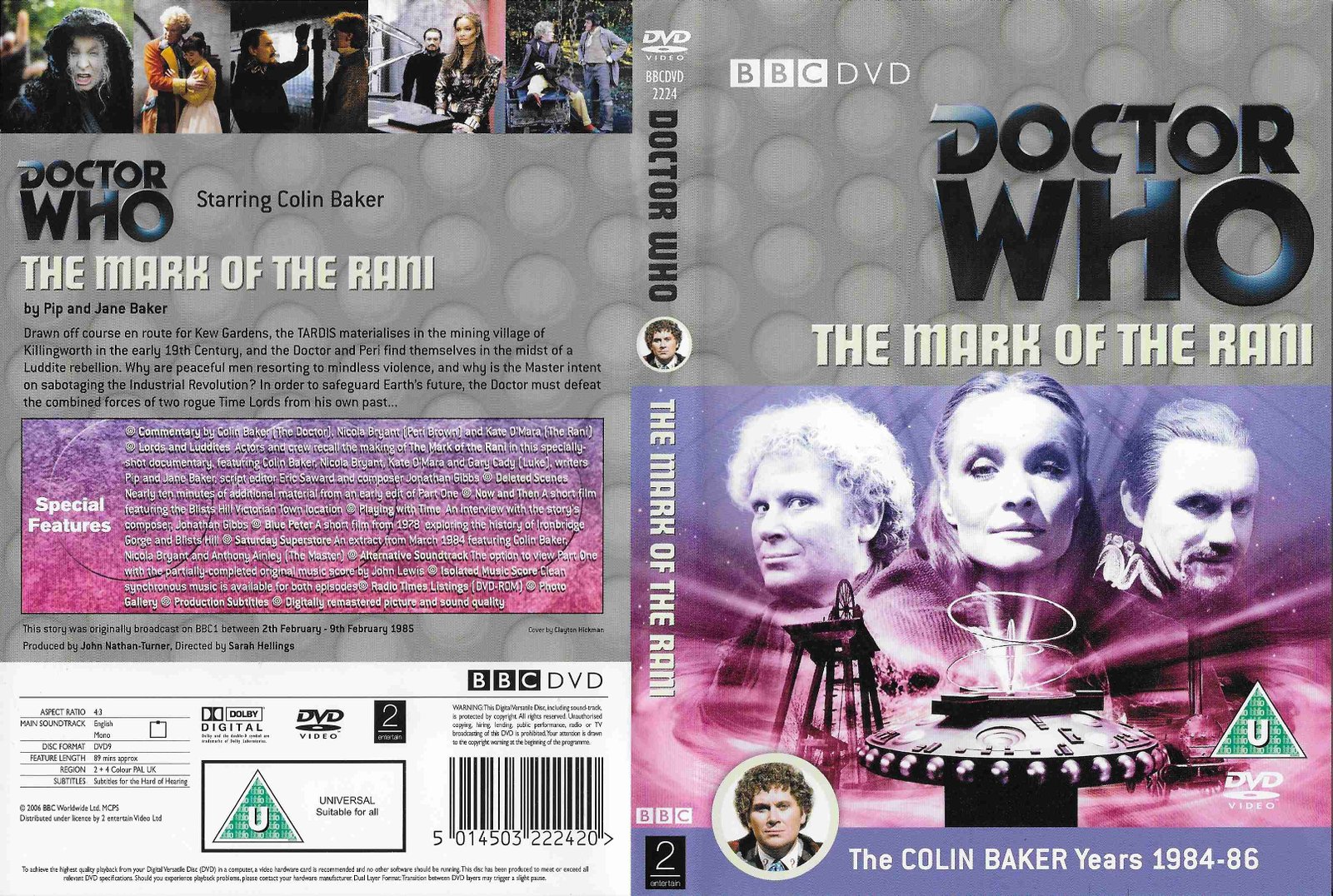 Picture of BBCDVD 2224 Doctor Who - The mark of the Rani by artist Pip and Jane Baker from the BBC records and Tapes library